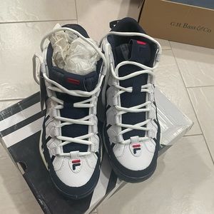 Fila Jerry Stackhouse Spaghetti Shoes Mens Size 9.5 White Navy 1VB90045-127